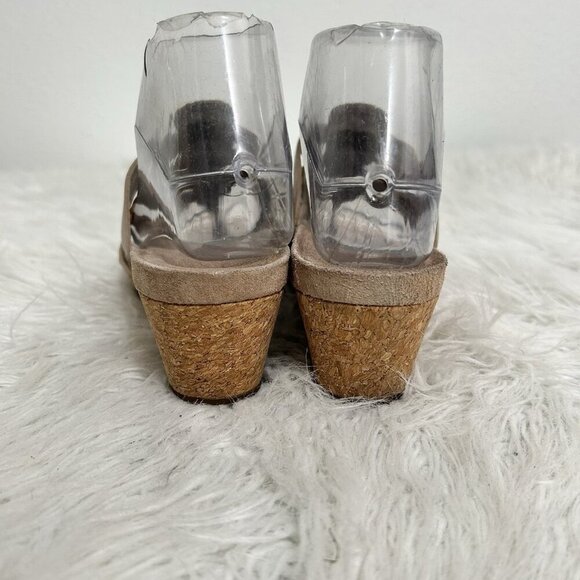 UGG Womens Maddie Sandals Leather Cork Wedge Heels Slip On Strappy Beige 7 - Picture 11 of 11